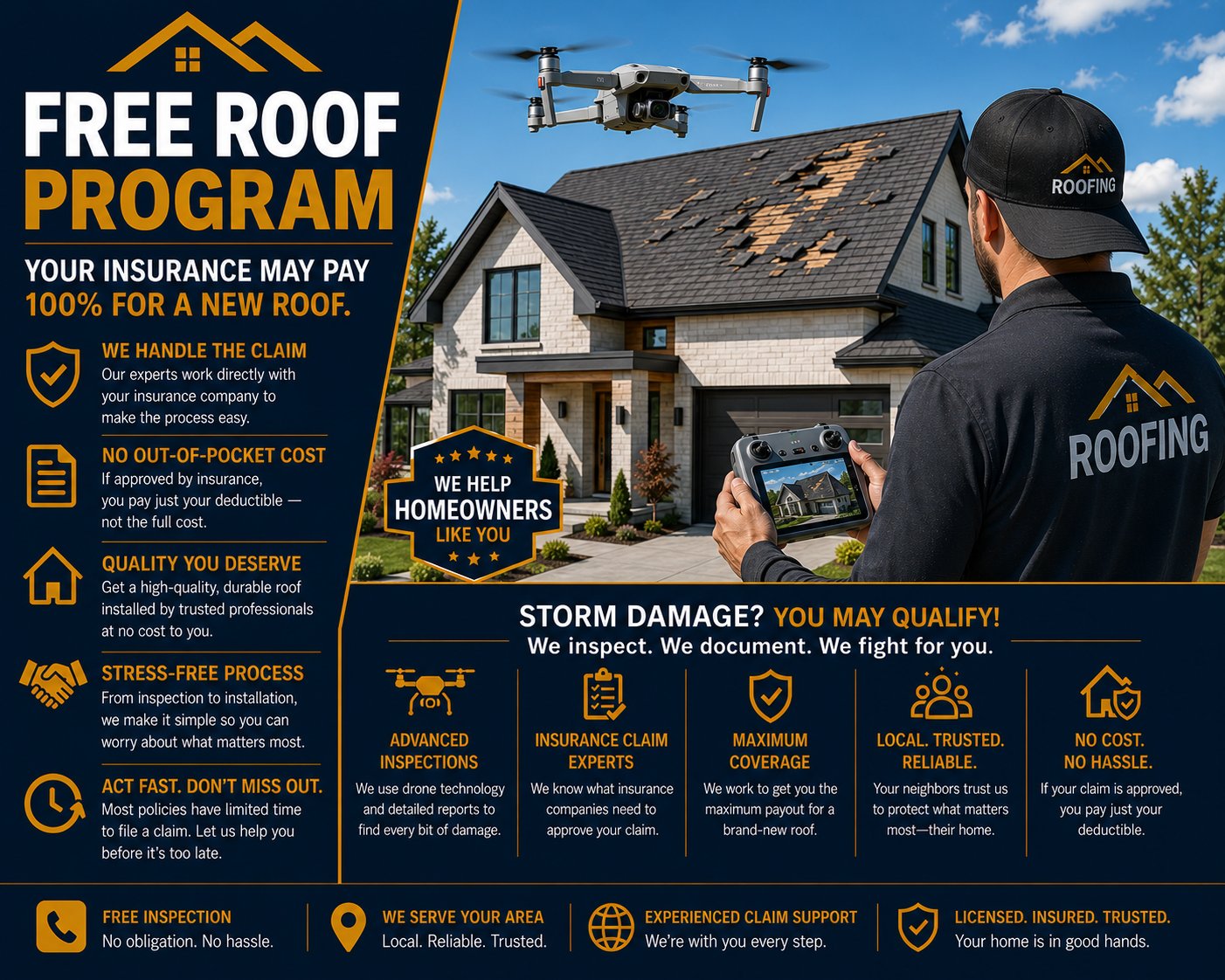 FREE ROOF Program Beverly Hills insurance claim assistance