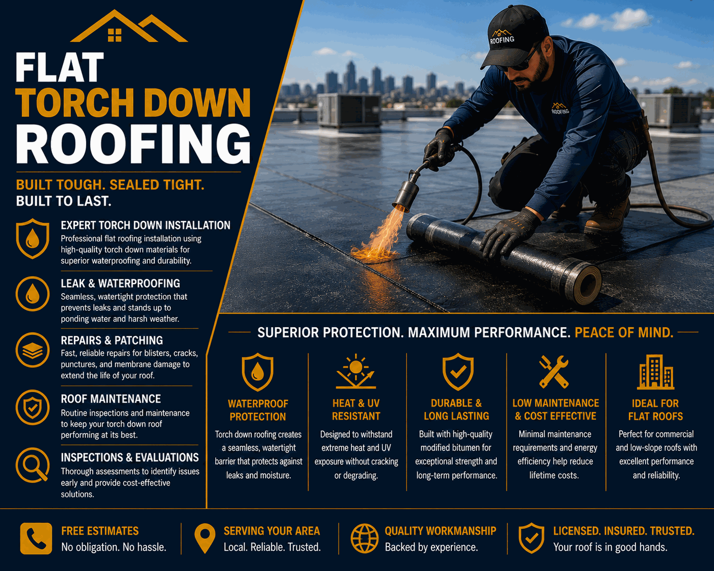 Flat Torch Down Roofing Studio City ​